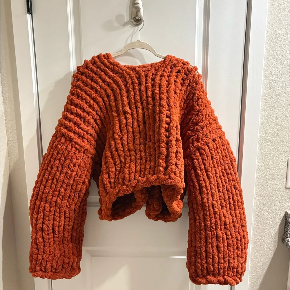 Chunky Knit Sweater with Sunflowers - Picture 5 of 7